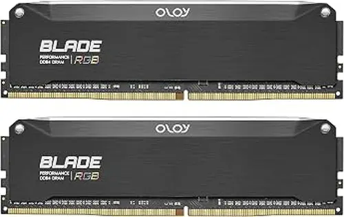 OLOy DDR4 RAM 32GB (2x16GB) Black Hairline Blade RGB 2666 MHz CL19 1.2V 288-Pin Desktop UDIMM (MD4U1626190BRKDA)
