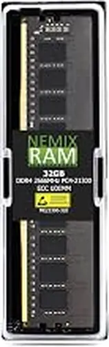 NEMIX RAM 64GB (2X32GB) DDR4 2666MHz PC4-21300 2Rx8 1.2V CL19 288-PIN ECC Unbuffered UDIMM Memory KIT Compatible with Dell PowerEdge R250 Rack Server