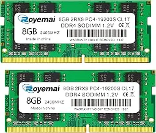 16GB DDR4 19200S PC4 2400 2X8GB SODIMM, DDR4-2400MHz PC4-19200 CL17 2Rx8 1.2V Non-ECC 260 Pin Laptop Memory Module Ram