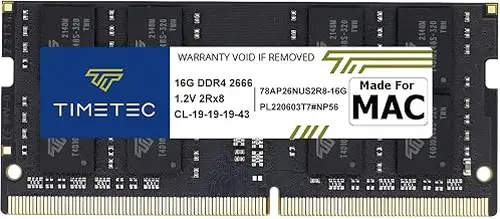 Timetec 16GB Compatible for Apple DDR4 2666MHz for Mid 2020 iMac (20,1/20,2) / Mid 2019 iMac (19,1) 27-inch w/Retina 5K Display, Late 2018 Mac mini (8,1) PC4-21333 / PC4-21300 SODIMM MAC RAM Upgrade