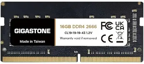 【DDR4 RAM Laptop Only】 GIGASTONE 16GB DDR4 2666MHz (2400MHz or 2133MHz) PC4-21300 (PC4-19200/17000) CL19 1.2V SODIMM 260 Pin Unbuffered Non ECC High Performance Notebook Memory Upgrade