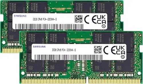 Samsung 64GB (2x32GB) DDR4 3200MHz PC4-25600 (PC4-3200AA) CL22 SODIMM 2Rx8 Dual Rank 1.2V 260-Pin Laptop, Notebook RAM Memory