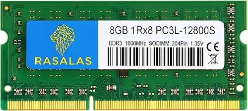 8GB 1Rx8 PC3L-12800S DDR3L 1600MHz DDR3 RAM SODIMM 1.35V CL11 204-Pin PC3-12800 Memory Upgrade Ram for Laptop …