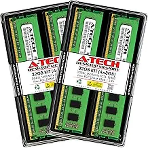 A-Tech 32GB Kit (4x8GB) RAM for Dell OptiPlex 5040 (SFF/MT) | DDR3/DDR3L 1600 MHz DIMM PC3L-12800 UDIMM Memory Upgrade