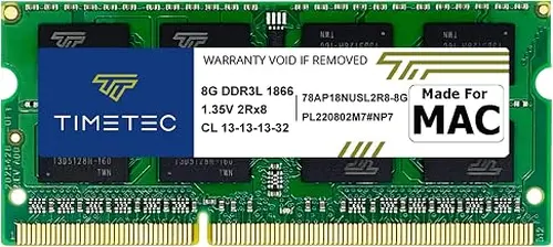 Timetec 8GB Compatible for Apple Late 2015 iMac (27-inch w/Retina 5K Display) DDR3L 1867MHz / 1866MHz PC3L-14900 2Rx8 CL13 1.35V 204 Pin SODIMM Memory Module MAC RAM Upgrade for iMac 17,1