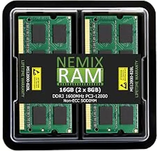 NEMIX RAM 16GB (2X8GB) DDR3 1600MHZ PC3-12800 2Rx8 1.35V 204-PIN Non-ECC SODIMM KIT Compatible with Synology Rackstation Diskstation RAM1600DDR3L-8GB NAS Memory