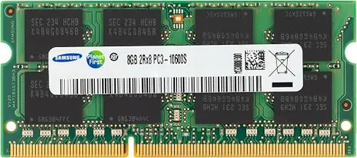 Samsung 8GB DDR3 1333MHz PC3-10600 CL9 SODIMM 2Rx8 Dual Rank 1.5V 204-Pin Laptop, Notebook RAM Memory