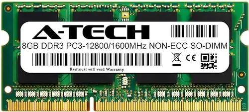 A-Tech 8GB Module for HP Stream 14-ax020nr Compatible DDR3/DDR3L 1600MHz PC3-12800 Non-ECC SODIMM 1.35V - Single Laptop & Notebook Memory RAM Stick (ATMS397707A12351X1)