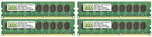 NEMIX RAM 32GB (4X8GB) DDR3 1866MHz PC3-14900 2Rx8 1.5V 240-PIN ECC UDIMM Unbuffered Memory KIT
