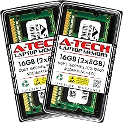 A-Tech 16GB Kit (2x8GB) RAM for Acer TravelMate P6 P633-M | DDR3 1600MHz PC3-12800 SODIMM 204-Pin Memory Upgrade