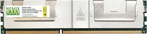 NEMIX RAM 32GB (1X32GB) DDR3 1333MHz PC3L-10600 4Rx4 1.5V 240-PIN LRDIMM Compatible with Hynix HMT84GL7AMR4C-H9 Load Reduced Server Memory