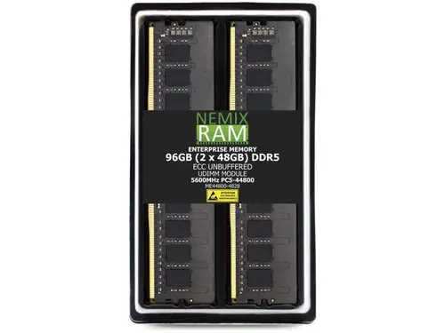 96GB 2X48GB DDR5 5600MHz PC5-44800 2Rx8 1.1V CL46 288-PIN ECC Unbuffered UDIMM NEMIX RAM Memory KIT Compatible with Supermicro H14SRV-HLN4F...