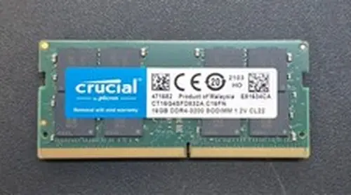 Crucial (Micron) 16GB PC4-3200 DDR4 SODIMM Laptop Memory RAM