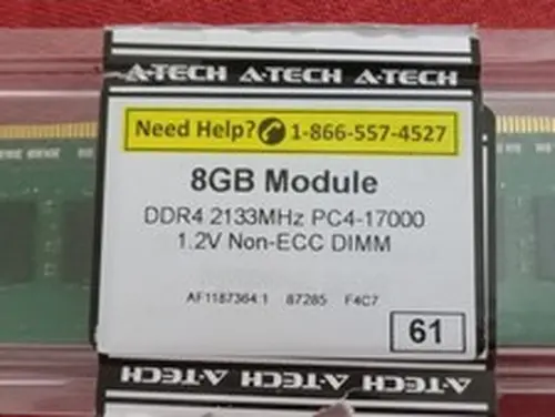 A-Tech 8GB PC4-17000 Desktop DDR4 2133 MHz Non ECC 288-Pin DIMM Memory RAM 1x 8G