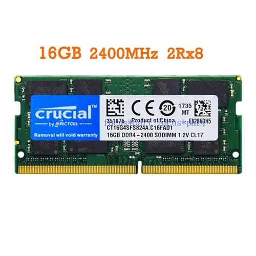 Crucial 16 GB Ram DDR4 2133 2400 2666 3200 MHz SO-DIMM Memory 260-Pin For Laptop 16GB