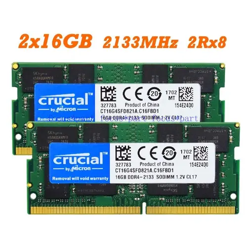 Crucial 16 GB Ram DDR4 2133 2400 2666 3200 MHz SO-DIMM Memory 260-Pin For Laptop 16GB