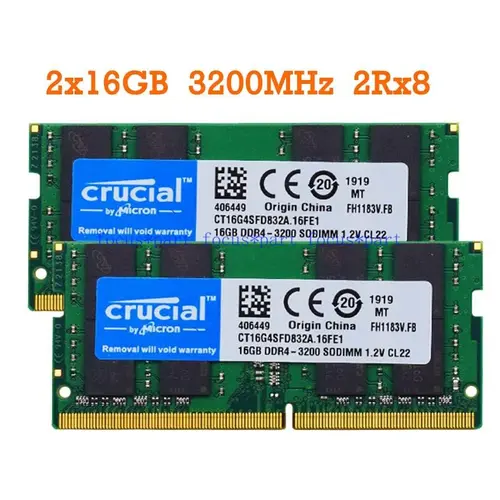 Crucial 16 GB Ram DDR4 2133 2400 2666 3200 MHz SO-DIMM Memory 260-Pin For Laptop 16GB