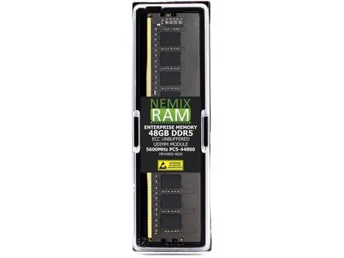 48GB DDR5 5600MHz PC5-44800 2Rx8 1.1V CL46 288-PIN ECC Unbuffered UDIMM NEMIX RAM Memory Compatible with Supermicro X14SAE-F Motherboard - DDR5...