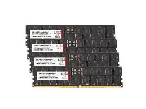 V-COLOR DDR5 256GB (64GBx4) 5600MHz CL52 2Rx4 ECC R-DIMM (ECC Registered DIMM) 1.1V Memory Ram for Server and Workstations with Hynix IC...