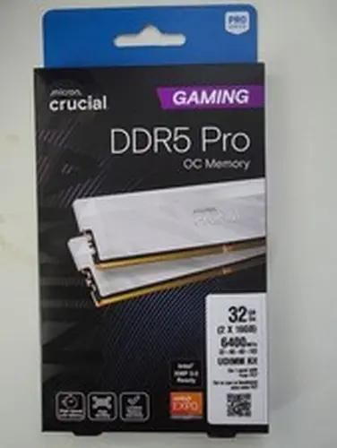 Crucial Pro OC 32GB (2x16GB) DDR5-6400 CL32 Desktop Memory Kit White NEW