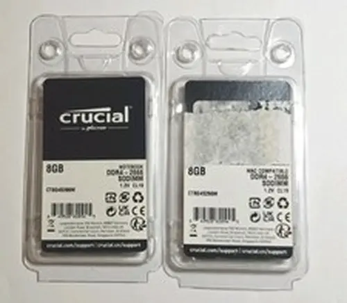 Crucial 16GB DDR4 KIT 2x 8GB 2666 MHz PC4-21300 SODIMM 260-Pin Laptop Memory
