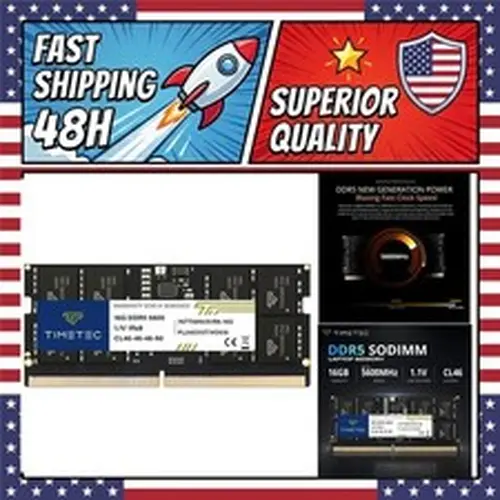 16GB DDR5 5600MHz PC5-44800 SODIMM Laptop RAM Memory Module Upgrade 1Rx8 CL46