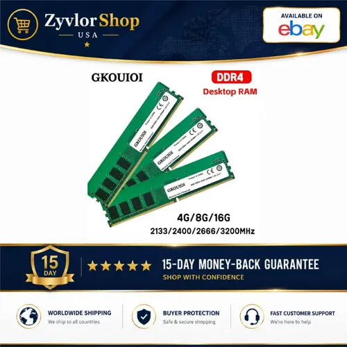 GKOUIOI DDR4 RAM 8GB 16GB 3200MHz PC4-25600 288-Pin DIMM Desktop Memory Non-ECC 4GB