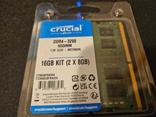 Crucial 16GB (2x8GB) 3200MHz SODIMM DDR4 RAM Memory Kit Laptop