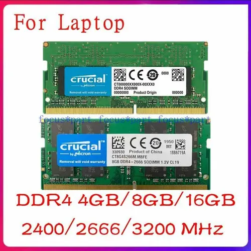 Crucial 4GB 8 GB 16 GB DDR4 Memory 2400 2666 3200 Mhz SO-DIMM 1.2V 260Pin Laptop