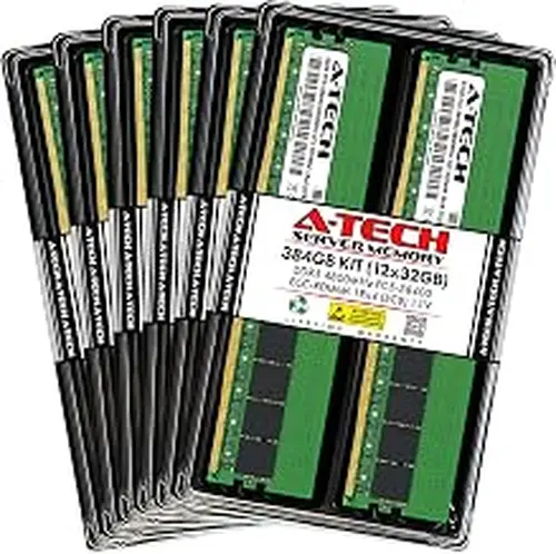 A-Tech 384GB Kit (12x32GB) RAM for Supermicro Super H13SSL-N, H13SST-G, H13SST-GC | DDR5 4800MHz PC5-38400 EC8 RDIMM 1Rx4 ECC Registered Server Memory Upgrade