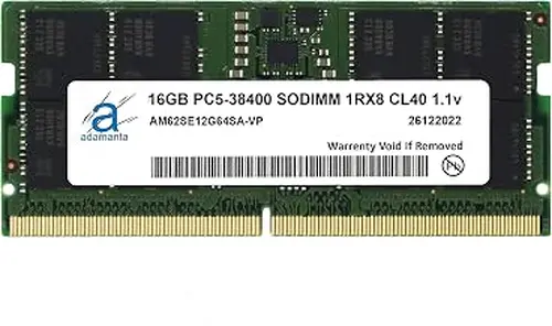 Adamanta 16GB (1x16GB) DDR5 4800MHz PC5-38400 SODIMM 1Rx8 CL40 1.1v Laptop Notebook Memory Module Upgrade RAM