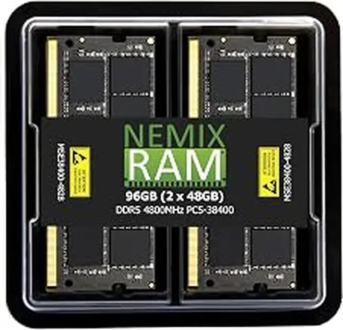 NEMIX RAM 96GB (2X48GB) DDR5 4800MHz PC5-38400 2Rx8 1.1V CL40 262-PIN ECC Unbuffered SODIMM Memory KIT