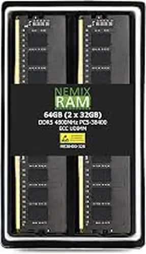 NEMIX RAM 64GB (2X32GB) DDR5 4800MHZ PC5-38400 2Rx8 1.1V CL40 288-PIN ECC Unbuffered UDIMM KIT Compatible with ASUS Prime A620M-A-CSM Pro B650M-CT-CSM Prime B650M-A II-CSM Pro Q670M-C-CSM MBDs