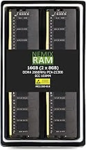 NEMIX RAM 16GB (2X8GB) DDR4 2666MHz PC4-21300 1Rx8 1.2V CL19 288-PIN ECC Unbuffered UDIMM Memory KIT Compatible with Synology D4EC-2666-8G NAS Memory