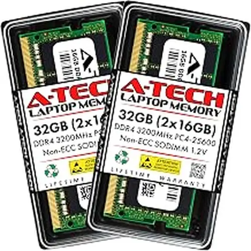 A-Tech 32GB Kit (2x16GB) RAM for Dell Inspiron 3493, 3593, 3793, 5408, 5493, 5494, 5508, 5593 Laptop | DDR4 3200MHz PC4-25600 SODIMM 1.2V 260-Pin Non-ECC SO-DIMM Memory Upgrade