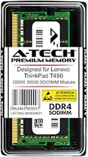 A-Tech 32GB RAM for Lenovo ThinkPad T490 Laptop | DDR4 2666 SODIMM PC4-21300 1.2V 260-Pin Memory Upgrade Module