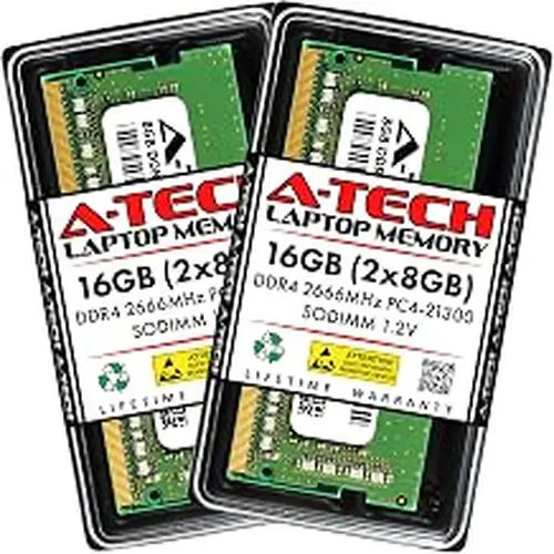 A-Tech DDR4 RAM 16GB Kit (2x8GB) 2666MHz PC4-21300 SODIMM Laptop Memory