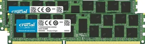 Crucial CT2K16G3R186DM 32GB Kit (16GBx2) DDR3 1866 MT/s (PC3-14900) RDIMM 240-Pin Memory for Mac Pro Systems (Late 2013)