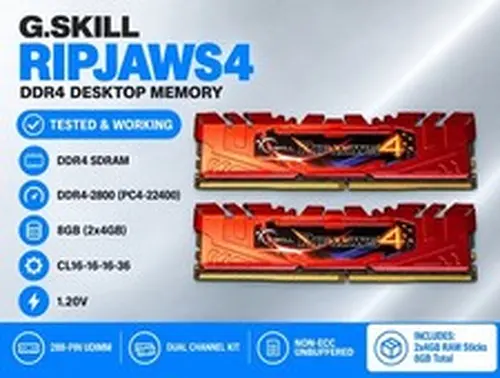 G.SKILL RipJaws4 8GB (2x4GB) DDR4-2800 CL16 PC4-22400 Memory Kit