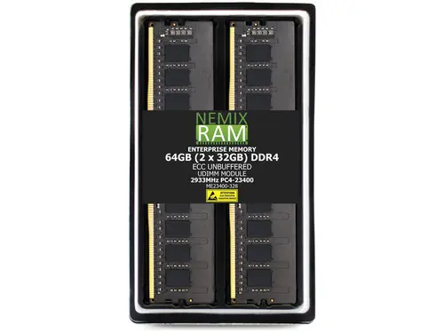 64GB 2X32GB DDR4 2933MHz PC4-23400 2Rx8 1.2V CL21 288-PIN ECC Unbuffered UDIMM NEMIX RAM Memory KIT Compatible with Supermicro X12SCZ-F /...