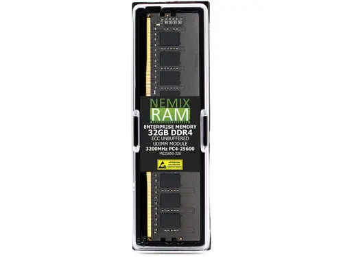 32GB DDR4 3200MHz PC4-25600 2Rx8 1.2V CL22 288-PIN ECC Unbuffered UDIMM NEMIX RAM Memory Compatible with Supermicro X12STE-F / X12STD-F...