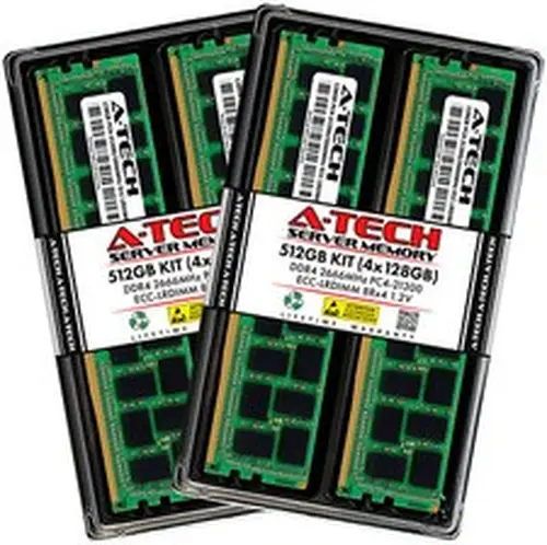 A-Tech 512GB 4x 128GB PC4-21300 DDR4 ECC Load Reduced LRDIMM Server Memory RAM