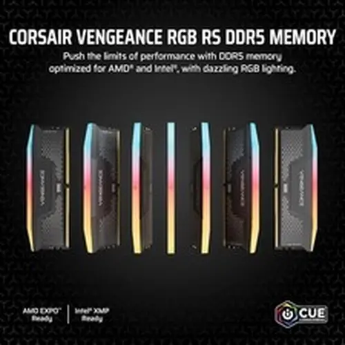 CORSAIR VENGEANCE RGB RS DDR5 32GB (2 X 16GB) UP TO 5600MHZ AMD INTEL RAM - GRAY