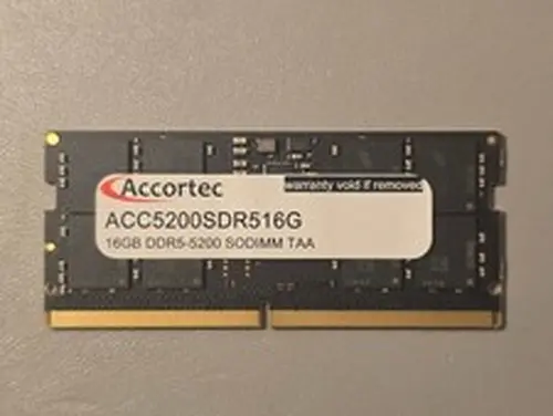 Accortec 16GB PC5-41600 DDR5 5200MHz SODIMM 288-Pin Laptop Memory RAM
