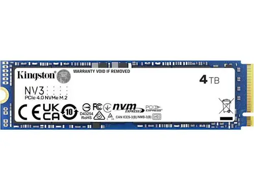 Kingston SNV3S M.2 2280 4TB PCIe 4.0 x4 NVMe Internal Solid State Drive (SSD) SNV3S/4000G