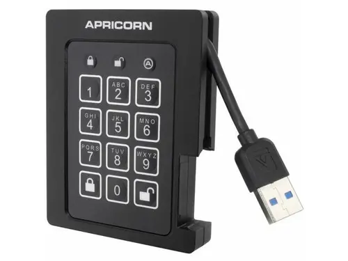 4TB Apricorn Aegis Padlock USB3.0 External Solid State Drive - Black