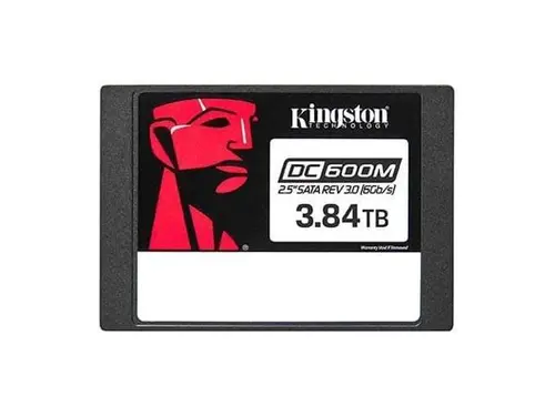 Kingston SEDC600M/3840G DC600M 3.84 TB Solid State Drive - 2.5' Internal - SATA (SATA/600) - Mixed Use - Server, Motherboard Device Supported - 1...