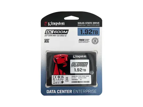 Kingston SEDC600M/1920G DC600M 1.92 TB Solid State Drive - 2.5' Internal - SATA 6 Gb/s- Mixed Use - Server Device Supported - 1.66 DWPD - 3504 TB -...