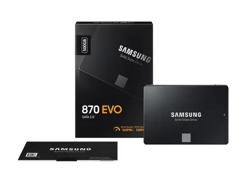 SAMSUNG 870 EVO Series 2.5' 500GB SATA III V-NAND 500G Internal Solid State Drive (SSD) MZ-77E500BW