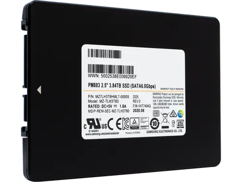 SAMSUNG Samsung PM883 3.84TB SATA 6Gb/s 2.5-Inch Enterprise SSD MZ7LH3T8HMLT MZ-7LH3T80